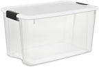 Sterilite 24-Pack Ultra Latching Box, Storage Bins with Lids, Clear Plastic, 70 Quart - Heavy-Duty Organizing Containers for Closet, Bathroom, and Office by Sterilite