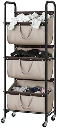 GRANNY SAYS 3 Tiered Laundry Sorter, Narrow Hamper Cart with Wheels by GRANNYSAYS