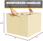 SpaceAid Shoe Organizer for Closet, 2 Pack Foldable Shoe Storage Containers Baskets Boxes Bins w/Adjustable Dividers, Fits 16-32 Pairs, Beige - Image 7