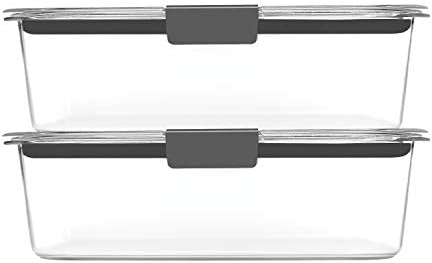 Rubbermaid Brilliance BPA-Free Food Storage Containers with Lids, Airtight Clear Set of 2 (9.6 Cup), Ideal for Lunch, Meal Prep, and Leftovers - Image 2