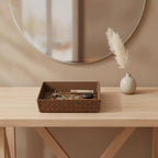 6.3 Inch Square PU Leather Catchall Tray for Keys, Jewelry & Decor - Modern Storage Organizer for Entryway, Vanity, Nightstand (1 Pack) - Image 3
