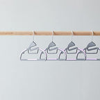 Amazon Basics Space Saving Non-Slip Rubber Coated Plastic Hangers with 360 Degree Swivel Hook, Black/Purple, Pack of 50 - Image 6