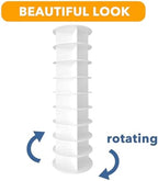 SpaceAid 9 Tier Rotating Shoe Rack Tower, Spinning Shoe Display Lazy Susan, Revolving 360 Shoe Rack Storage Round Carousel, Vertical Handbag Rotate Shoes Closet Organization (9-Tier White) - Image 7