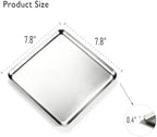Small Stainless Steel Tray, 7.8 Inch Square Silver Metal Tray - Image 6