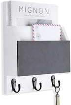 Key and Mail Holder for Wall Mount, Mail Holder with Chalkboard by Lucundm