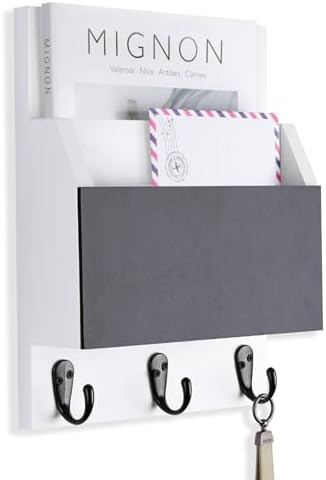 Key and Mail Holder for Wall Mount, Mail Holder with Chalkboard by Lucundm