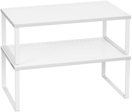 SONGMICS Set of 2 Metal Spice Racks, Stackable Expandable Shelf Risers by Unknown