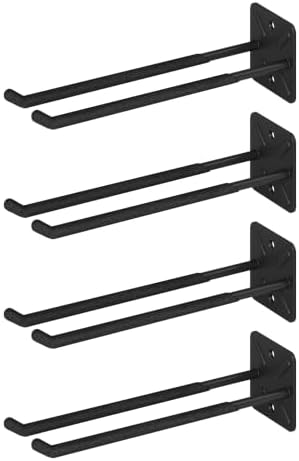 HJW 4 Pack Metal Wall Mount Garage Double Storage Hooks by HJW