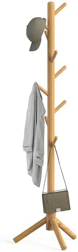 Simple Houseware Wooden Coat Rack Stand, Hall Tree with 9 Hooks, Oak by SimpleHouseware