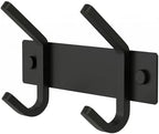 Coat Rack Wall Mount – 6 Inch Stainless Steel Small Hook Rail with 2 Double Coat Hooks for Hanging – Wall Mounted Entryway Organizer for Coats, Hats, Bags, Towels, Robes, Bedroom or Bathroom - Black by SAYONEYES