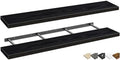 QEEIG Floating Shelves for Wall 55.1" Extra Long - Wall Mounted Shelf Bathroom Kitchen Living Room Bedroom Farmhouse Home Decor Display Bookshelf Large 55.1 x 9.3 inch Set of 2, Black (008-140B) by QEEIG