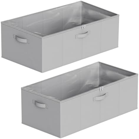 SpaceAid 2 Pack 10" High Under Bed Storage Containers, Large Underbed Storage Organizer Bins with Lids for Bedroom, Dorm, Clothes, Closet Organization, Bed Sheets and Blankets (Gray) - Image 7