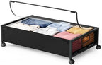 Under Bed Storage with Wheels，1 Pack Under Bed Storage Containers,Underbed Shoe Storage Bedroom by LeArex