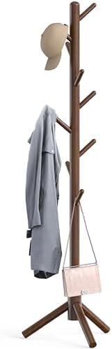 Simple Houseware Wooden Coat Rack Stand, Hall Tree with 9 Hooks, Walnut by SimpleHouseware