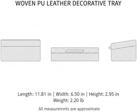 Dark Gray Woven PU Leather Catchall Tray for Desk, Vanity, and Entryway Organization - Image 7