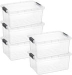 Superio Storage Bins with Lids, Clear Plastic Containers for Organizing, Stackable Totes, BPA Free, Odor Free, Organizer Boxes for Home, and Dorm (5 Pack, 36 Qt) by Superio