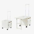 Foldable Rolling Wagon Cart with Table, Portable Utility Trolley(White) by Unknown