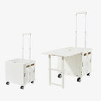 Foldable Rolling Wagon Cart with Table, Portable Utility Trolley(White) by Unknown