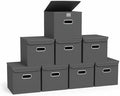Closet Organizers Fabric Storage Bins With Lids Collapsible Cube Storage Organizer Basket With Handles,Storage Boxes for Clothes Storage,Office,Laundry,Shelves,8 Pack,（Grey） by SEVENDOME