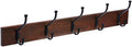 Amazon Basics Rectangular Farmhouse Wall-Mounted Coat Rack for Entryway and Bedroom, Storage Organizer, 5 Double Hooks, Light Walnut by AmazonBasics