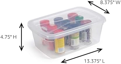 Rubbermaid Cleverstore Home/Office 6 Quart Clear Plastic Storage Tote Container Box Bin with Lid for Garage or Basement, (12 Pack) - Image 2
