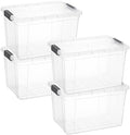 Superio 26.5 Quart Clear Plastic Storage Boxes with Lids, Stackable Organizer Containers, BPA-Free Storage Bins for Home, Office, School & Dorm, 4 Pack by Superio