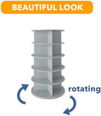 SpaceAid 5 Tier Rotating Shoe Rack Tower, Spinning Shoe Display Lazy Susan, Revolving 360 Shoe Rack Storage Round Carousel, Vertical Handbag Rotate Shoes Closet Organization (5-Tier Gray) - Image 7