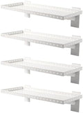 Slatwall Shelves 24x10 Inch, Slatwall Accessories for Retail, Garage, Home Storage, Heavy Duty Slat Wall Hanging Shelf (4, White) by Unknown