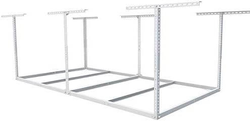 FLEXIMOUNTS 4x8 Overhead Garage Storage Rack, Without Decking, White by FLEXIMOUNTS
