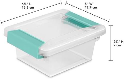 Sterilite Clip Box, Stackable Clear Plastic Bins- Mini, 12-Pack - Image 3