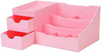 Uncluttered Designs Makeup Organizer With Drawers - Cute Kawaii Countertop Storage for Cosmetics, Pretty Vanity Holder for Perfume, Skincare, Brush, Lipstick, Nail Polish and other Accessories (Pink) by UnclutteredDesigns