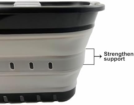 SAMMART 42L (11 gallon) Collapsible Plastic Laundry Basket - Foldable Pop Up Storage Container/Organizer - Space Saving Hamper/Basket (Black/Alloy Grey) - Image 6