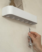 Kazai. Key Holder for Wall 'Tone' | Minimalist Key Hooks Design from Berlin | Modern Key Hanger with Metal Shelf | Key Hook Wall Mounted as Hallway Furniture | White - Image 6