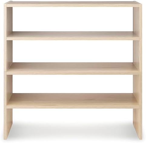 Whitmor Wood Stackable 2-Shelf Shoe Rack, White Oak, 24 inches，2 Pack - Image 6