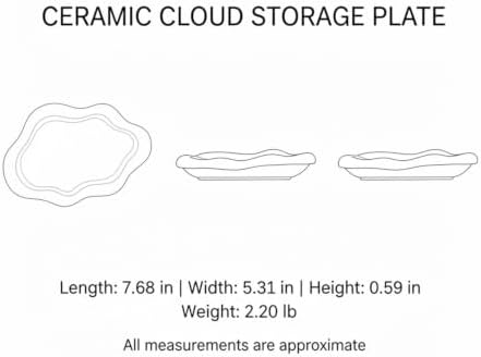 Home Organizers & Minimalists: Ceramic Cloud Catchall Tray for Keys, Jewelry, and Coins – Decorative Entryway or Dresser Dish, Approx. 7.1-7.4 Inches (1 Piece) - Image 7