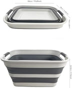 SAMMART Collapsible Plastic Laundry Basket - Foldable Pop Up Storage Container/Organizer - Portable Washing Tub - Space Saving Hamper/Basket (Grey/Steel Grey, 27L) - Image 2