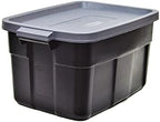 Rubbermaid Heavy Duty Black Storage Bins Plastic Totes with Lids for Storage, Stackable, Large Capacity, Durable, Multipurpose, 14 GAL, 6 Pack (14 GAL - 6 Pack Solid Black and Grey) - Image 4