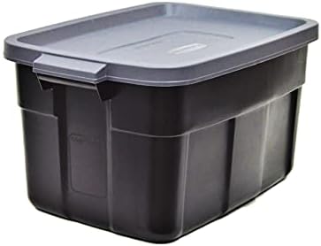 Rubbermaid Heavy Duty Black Storage Bins Plastic Totes with Lids for Storage, Stackable, Large Capacity, Durable, Multipurpose, 14 GAL, 6 Pack (14 GAL - 6 Pack Solid Black and Grey) - Image 4