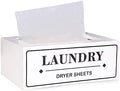 Dryer Sheet Holder Dispenser Container, Space Saving Laundry Room Organization and Storage, Farmhouse Decor, Fabric Softener Dispenser Containers, White by magicsewingmachine