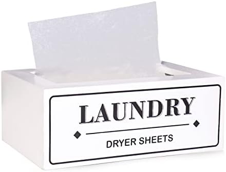 Dryer Sheet Holder Dispenser Container, Space Saving Laundry Room Organization and Storage, Farmhouse Decor, Fabric Softener Dispenser Containers, White by magicsewingmachine