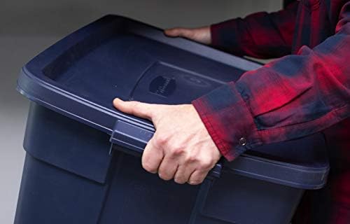 Rubbermaid Roughneck Tote 25 Gal, 4 Pack, Made in USA, Dark Indigo Metallic, Rugged Plastic Stackable Storage Bins with Lids and Handles - Image 4