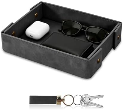 SITHON Valet Tray for Men Premium PU Leather Catchall Tray by SITHON