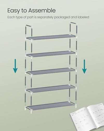 SONGMICS 5-Tier Shoe Rack, Shoe Storage for Hallway Closet - Image 5