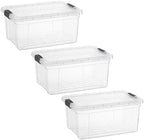 Superio 11 Quart Clear Plastic Storage Boxes with Lids, Stackable Organizer Containers, BPA-Free Storage Bins for Home, Office, School & Dorm, 3 Pack by Superio