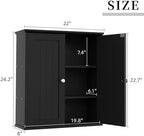 Shintenchi Bathroom Wall Medicine Cabinet, Over The Toilet Storage, Black - Image 3