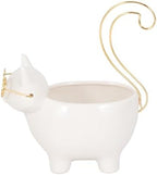 Ceramic Kitty Trinket Dish for House Decor Styling - Jewelry Tray for Coffee Table, Bed, Bathroom Vanity, and Home - Decorative Tray for Centerpiece Table and Jewelry Dish - 8", White & Gold - Image 6