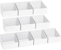 DIMJ Closet Storage Bins 10 Pack - Fabric Storage Baskets for Shelves, Collapsible Clothes Organizer, Trapezoid Shelf Organization Storage Cubes for Purse, Toys, Books, Towel, Clothes, White by DiMJ
