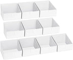 DIMJ Closet Storage Bins 10 Pack - Fabric Storage Baskets for Shelves, Collapsible Clothes Organizer, Trapezoid Shelf Organization Storage Cubes for Purse, Toys, Books, Towel, Clothes, White by DiMJ