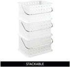 iDesign Portable Shower Caddy Basket with Handle, Set of 3, Frost - Image 5