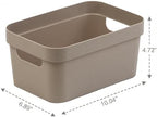 BINO | Plastic Storage Bins, 4 Liter - 4 Pack, Taupe | THE MODERN COLLECTION | Plastic Bins for Organization | Woven Storage Baskets for Organizing | Pantry Shelf Organizer Basket Container Bin - Image 2